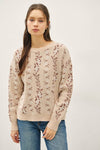 COZY FLORAL JACQUARD SWEATER TOP