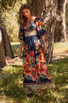 Floral Border Printed Maxi Dress