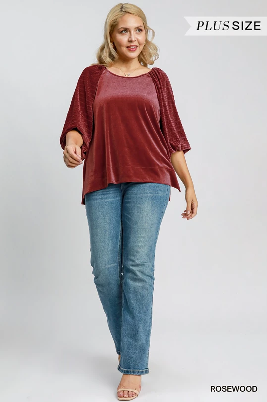 Tap Into Joy Velvet Top