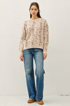 COZY FLORAL JACQUARD SWEATER TOP