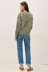 COZY FLORAL JACQUARD SWEATER TOP