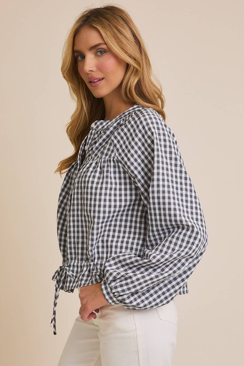 Gingham Tie Top