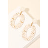 Raffia Braided Oval Hoop Drop Earrings