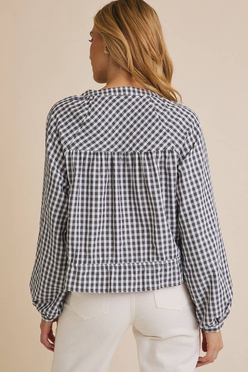 Gingham Tie Top
