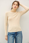 NEW COLOR-BASIC PULLOVER SOLID RIB KNIT