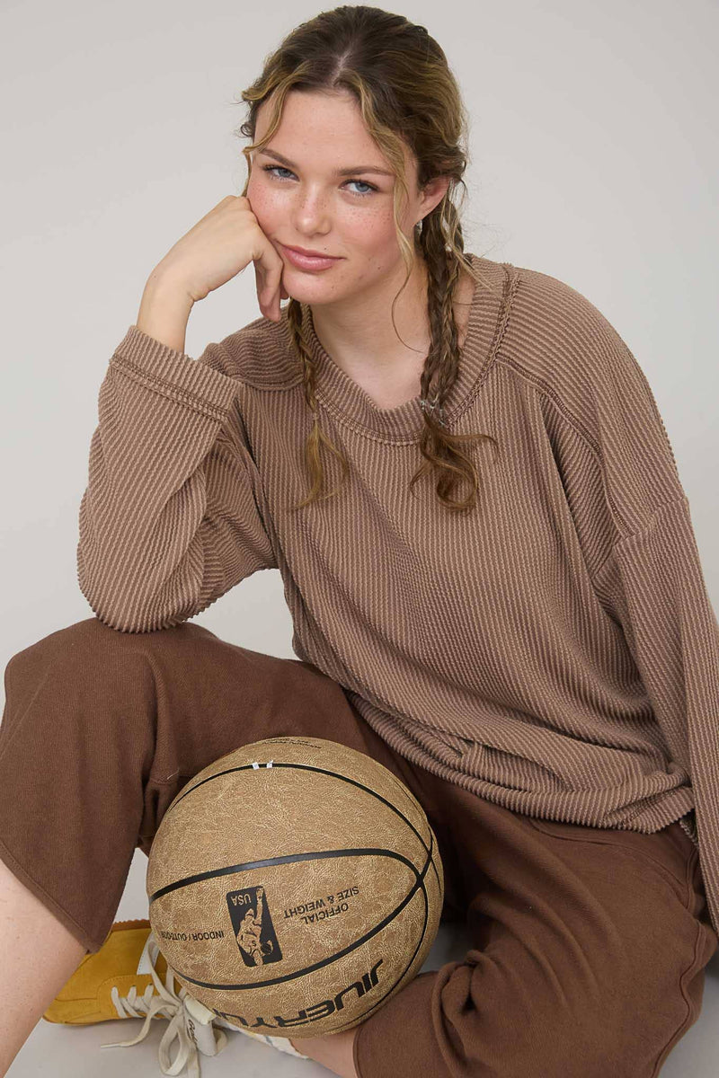 The Promise Ribbed Crew Neck Top