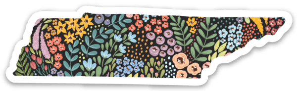 Tennessee State Floral Sticker 3.5x2in.