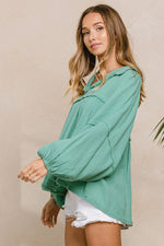 Curvy Cotton Gauze Babydoll Top