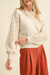 Crocheted Crew Neck Sweater