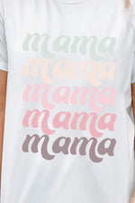 MAMA Curvy Graphic Contrast Tee Shirt