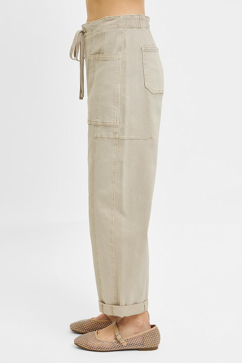 Risen HR Crop Wide Cargo Cuffed Pants