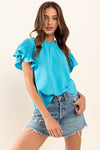 Ruffle Sleeveless Neck Top
