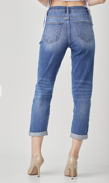 Risen Mid Rise Girlfriend Jeans