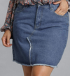 Daring Denim Skirt with Raw Hem