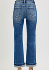 Risen Mid Rise Straight Cuffed Jeans