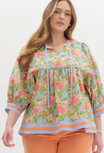 Charleston 1/2 Slv Floral Top