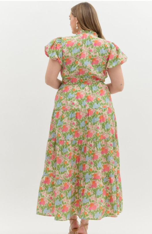 Portugal Coast Floral Maxi Dress