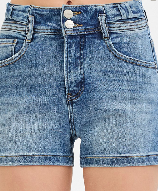Risen Tummy Control Denim Shorts