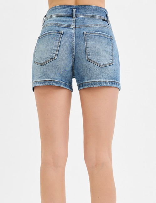 Risen Tummy Control Denim Shorts