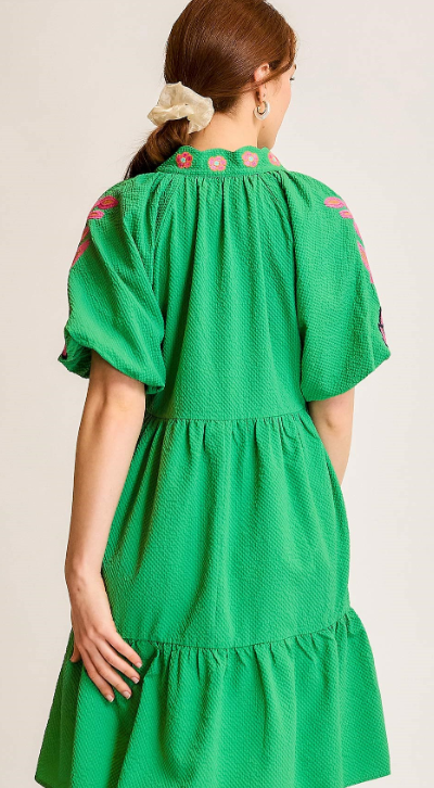 Belize Boho Embroidered Mini Dress