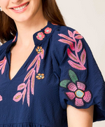 Belize Boho Embroidered Mini Dress