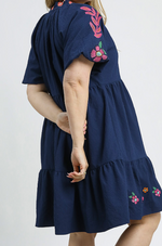 Belize Boho Embroidered Mini Dress