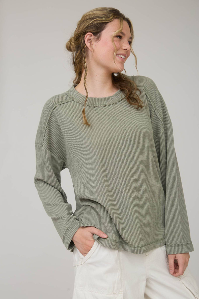 The Promise Ribbed Crew Neck Top