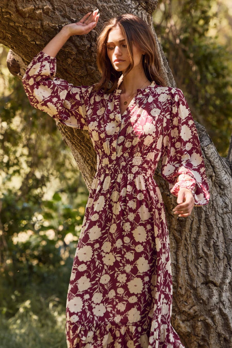 Plus Floral Printed Maxi Dress