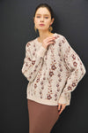 COZY FLORAL JACQUARD SWEATER TOP