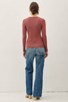NEW COLOR-BASIC PULLOVER SOLID RIB KNIT