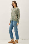 COZY FLORAL JACQUARD SWEATER TOP