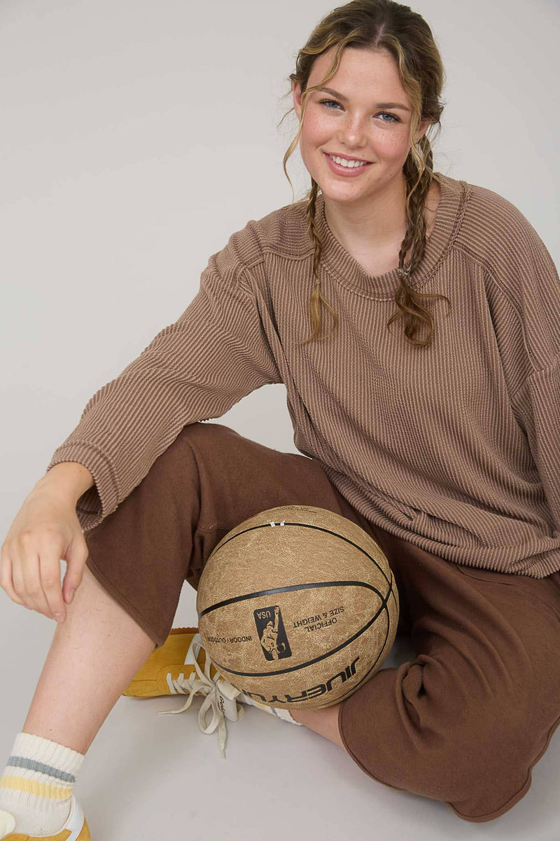 The Promise Ribbed Crew Neck Top