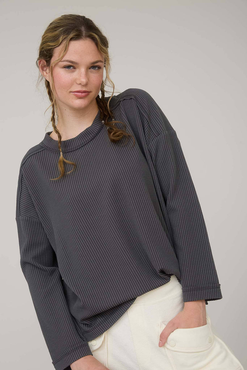 The Promise Ribbed Crew Neck Top