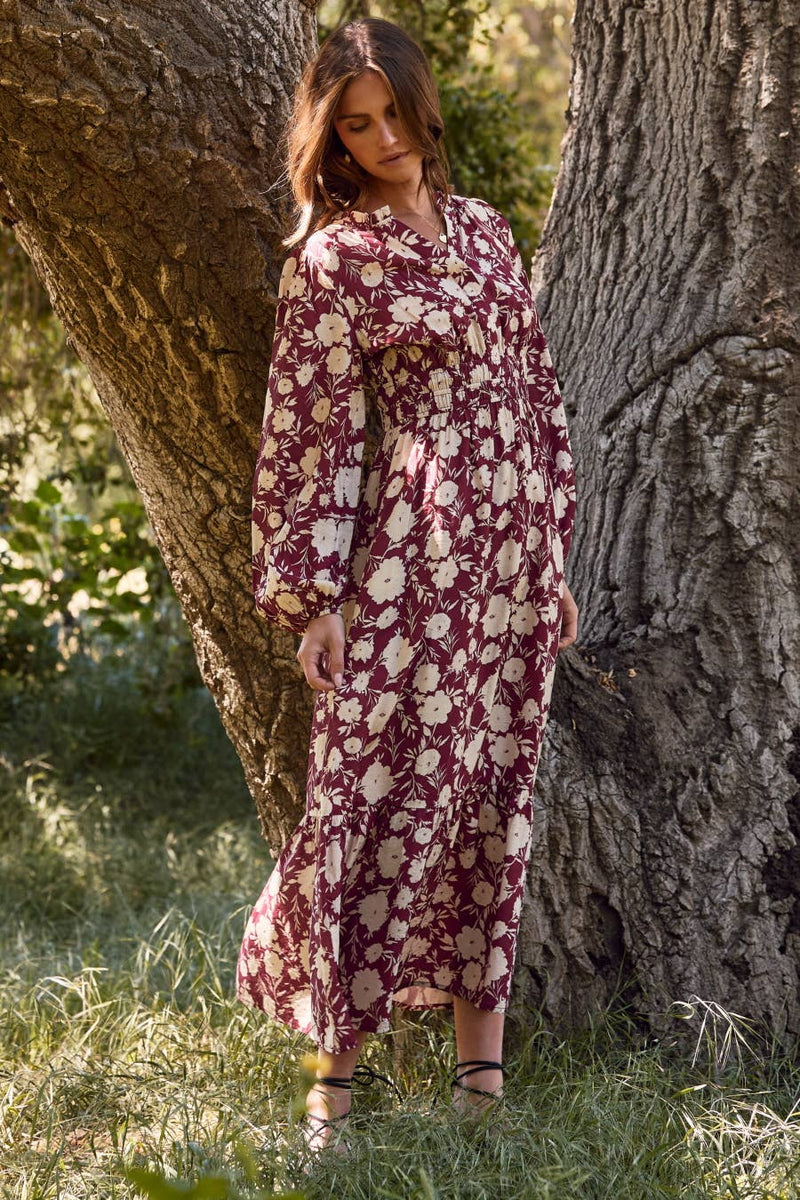 Plus Floral Printed Maxi Dress