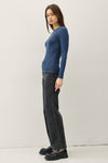 NEW COLOR-BASIC PULLOVER SOLID RIB KNIT