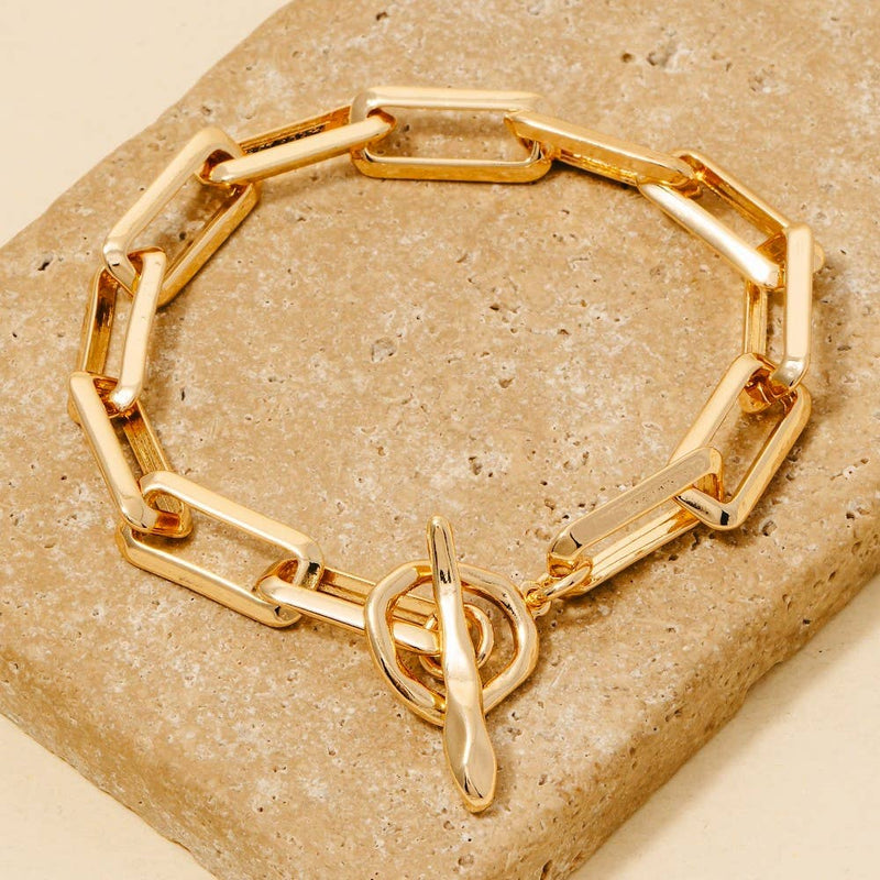 Rectangle Toggle Chain Bracelet