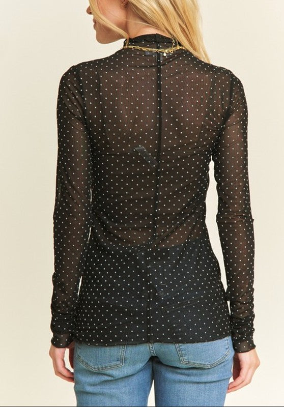 Polka Dot Sheer Top