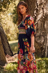 Floral Border Printed Maxi Dress