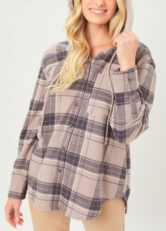 Hailey Hooded Flannel Top