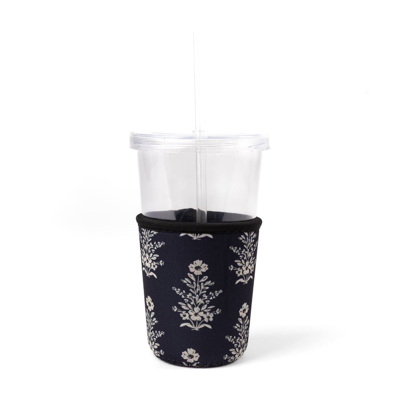 Midnight Damask Drink Sleeve Iced Coffee Koozie, Drink Cover