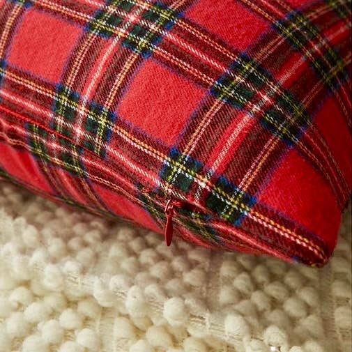 Christmas Plaid Throw Pillow Decorate 12"x20" Holiday Decor