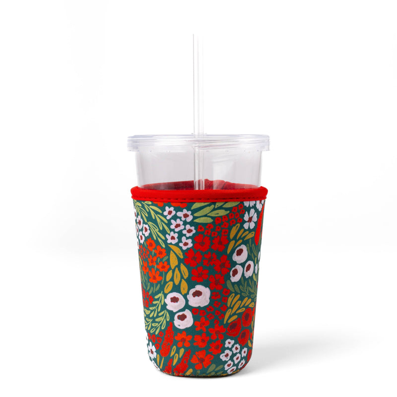 Christmas Floral Drink Sleeve | Iced Coffee, Drink Koozie