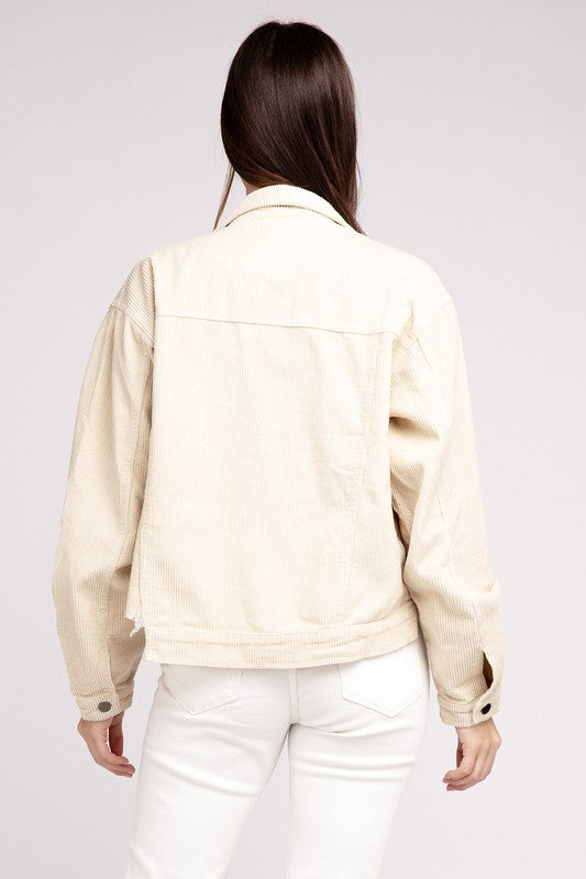 Oversized ribbed shacket