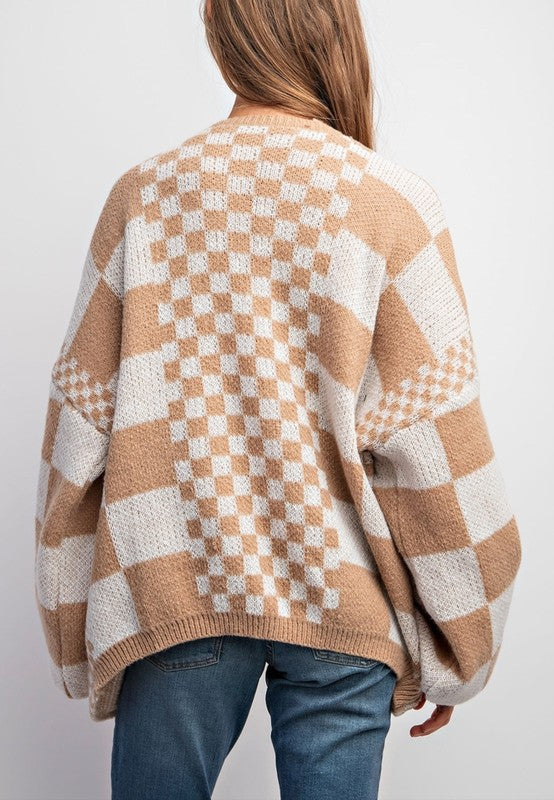 Check Mate Knit Cardigan