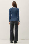 NEW COLOR-BASIC PULLOVER SOLID RIB KNIT