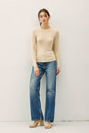 NEW COLOR-BASIC PULLOVER SOLID RIB KNIT