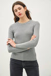 NEW COLOR-BASIC PULLOVER SOLID RIB KNIT
