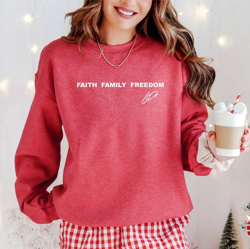FAITH FAMILY FREEDOM crew sweatshirt