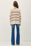 OVERSIZED STRIPE LONG SLEEVE KNIT SWEATER  (Copy)