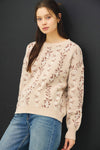 COZY FLORAL JACQUARD SWEATER TOP